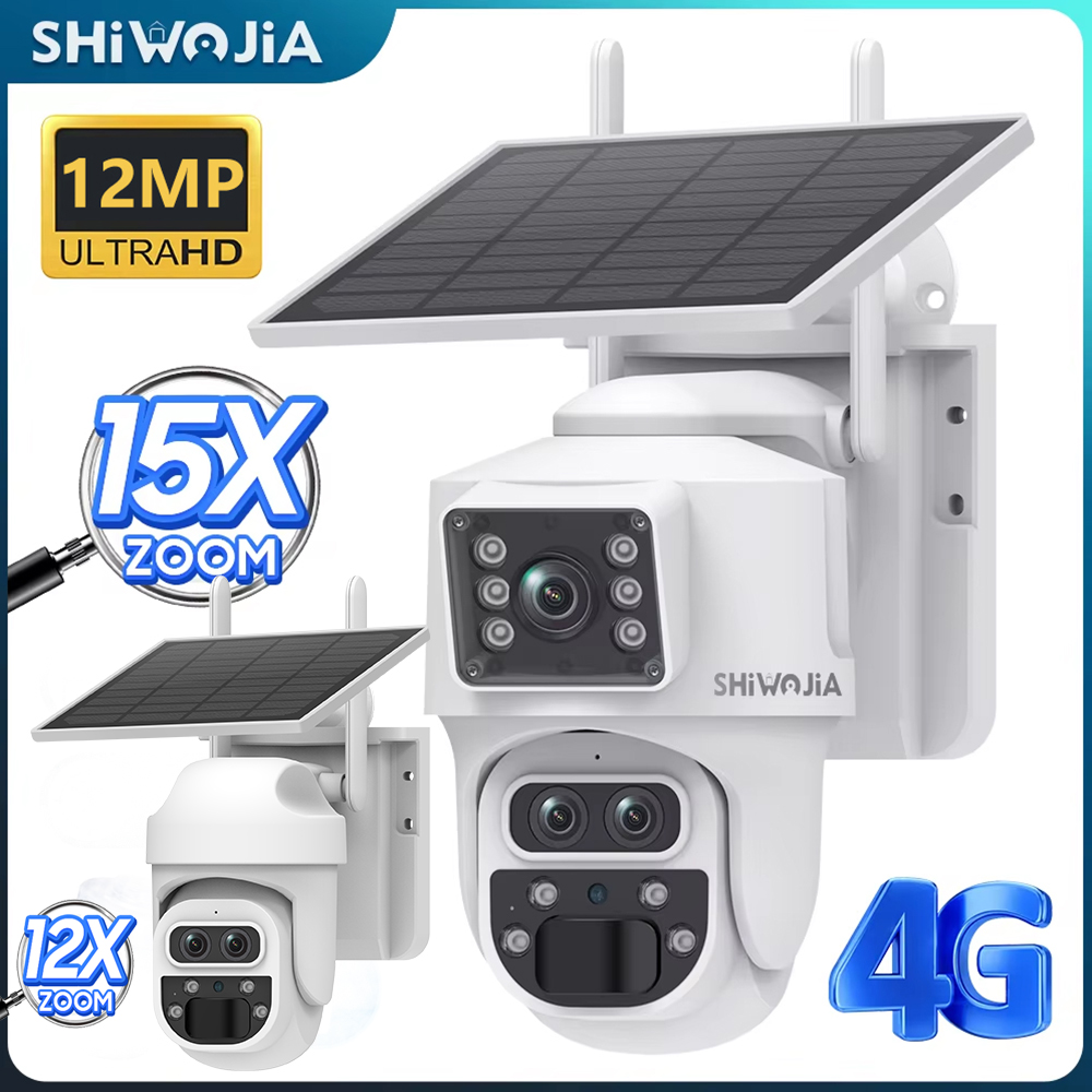 Home Office Zoom - SHIWOJIA 12MP 6K 15X ズームソーラーカメラ 4G
