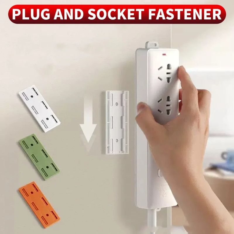 Home Office Kitchen - 自己粘着式電源タップ固定器 壁掛け式 穴あけ不要 プラグホルダー キッチン/自宅/オフィス用
