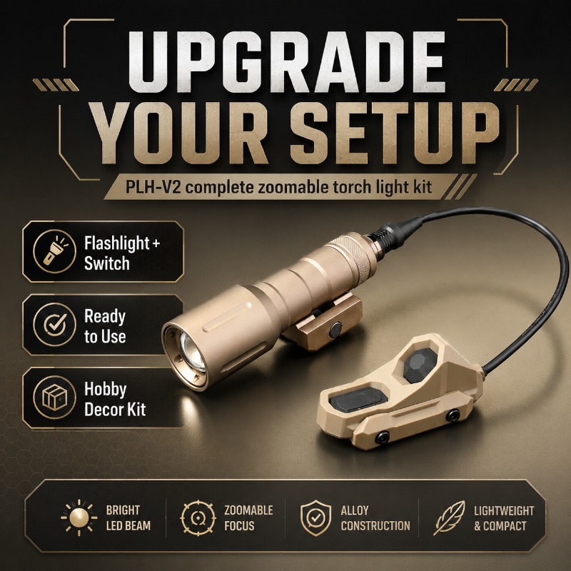 Zoom Lighting Kit - 頑丈なPLH‑V2レールマウントトーチライト、リモート操作ケーブル付きズーム調整可能な懐中電灯ホビーキット
