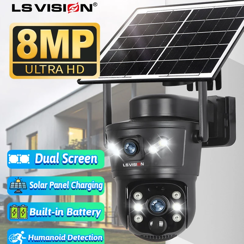 Home Office Zoom - LS VISION 8MP 4G ソーラーカメラ デュアルレンズ