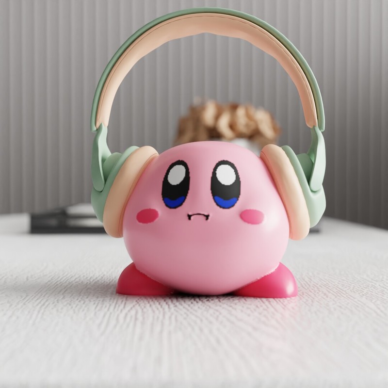 Home Office Headset - MSKA ヘッドフォンスタンドカービィかわいい漫画クリエイティブデスクトップ置物飾りホームオフィスデスク装飾アクセサリー