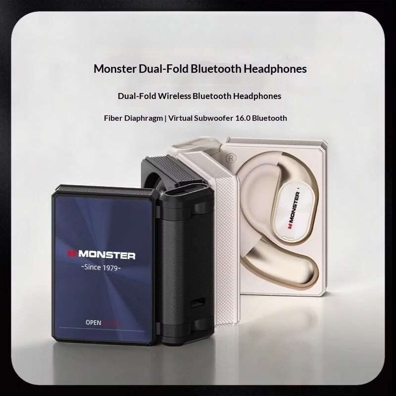 Home Office Headset - モンスターAC530ワイヤレスイヤホン 防水イヤーフック スポーツヘッドホン ENCノイズキャンセリング搭載 ダブルフォールドデザイン