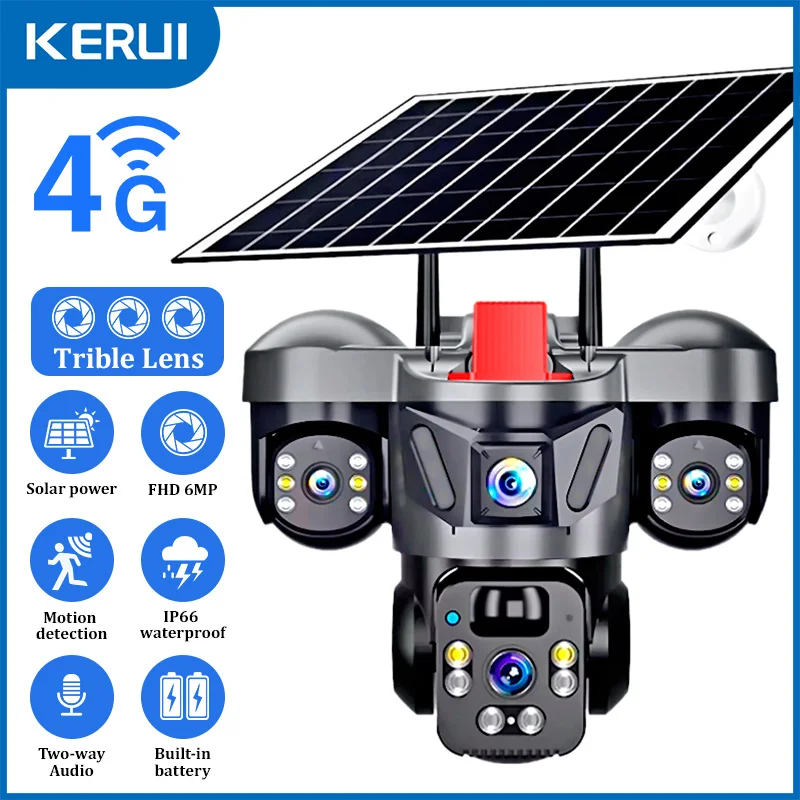 Home Office Zoom - KERUI 屋外PTZ 6MP 4G SIM WIFI