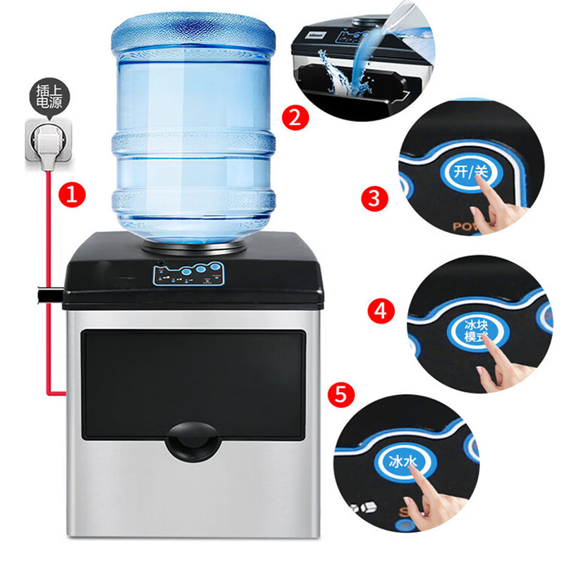 卓上型、持ち運び可能な小型製氷機。家庭用、砕氷機能付き、ペレ - Home Office Kitchen のレビューと価格