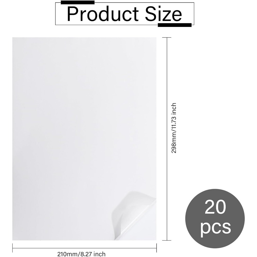 20 個 A4 印刷可能なベラム紙粘着アセテート紙半透明自己 - Laser Printer Home のレビューと価格