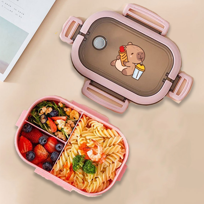 カピバラ弁当箱アニメ動物プリント食品保存容器子供学校ピクニッ - Home Office Kitchen のレビューと価格