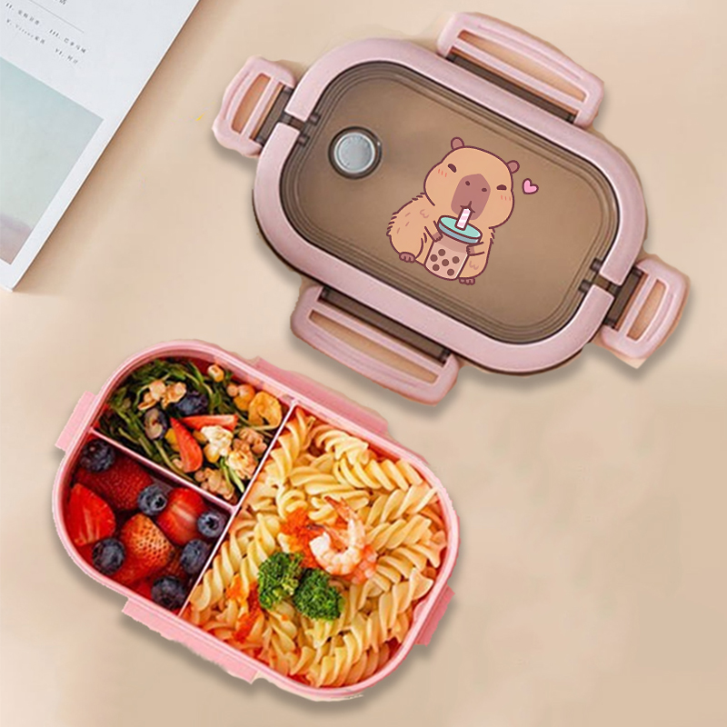 カピバラ弁当箱アニメ動物プリント食品保存容器子供学校ピクニッ - Home Office Kitchen のレビューと価格