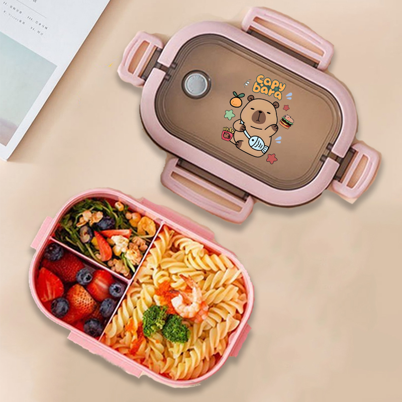 カピバラ弁当箱アニメ動物プリント食品保存容器子供学校ピクニッ - Home Office Kitchen のレビューと価格