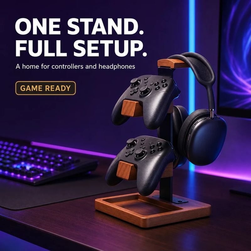 木製ヘッドホンスタンド ゲーミングヘッドセットホルダー デス - Home Office Headset のレビューと価格