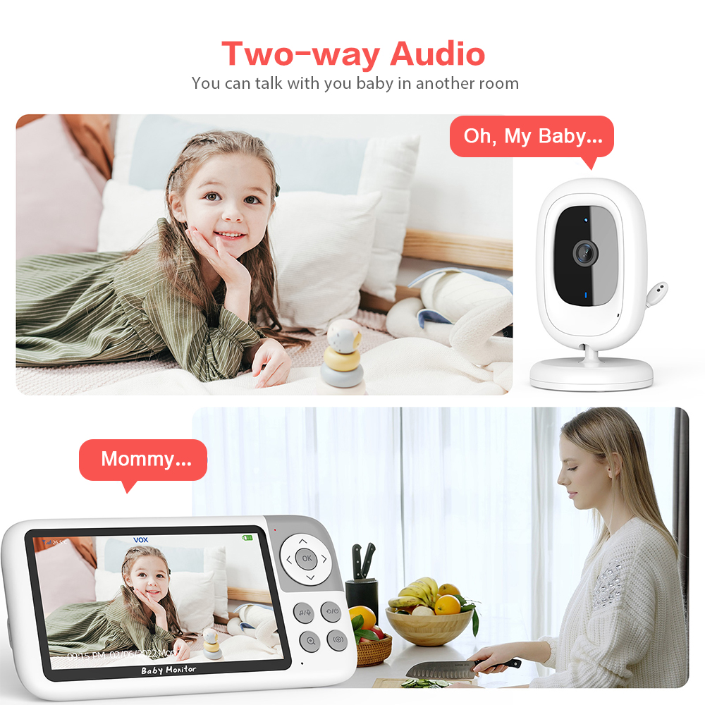 5.0インチ 720Pビデオベビーモニターカメラ 3倍デジタ - Home Office Zoom のレビューと価格