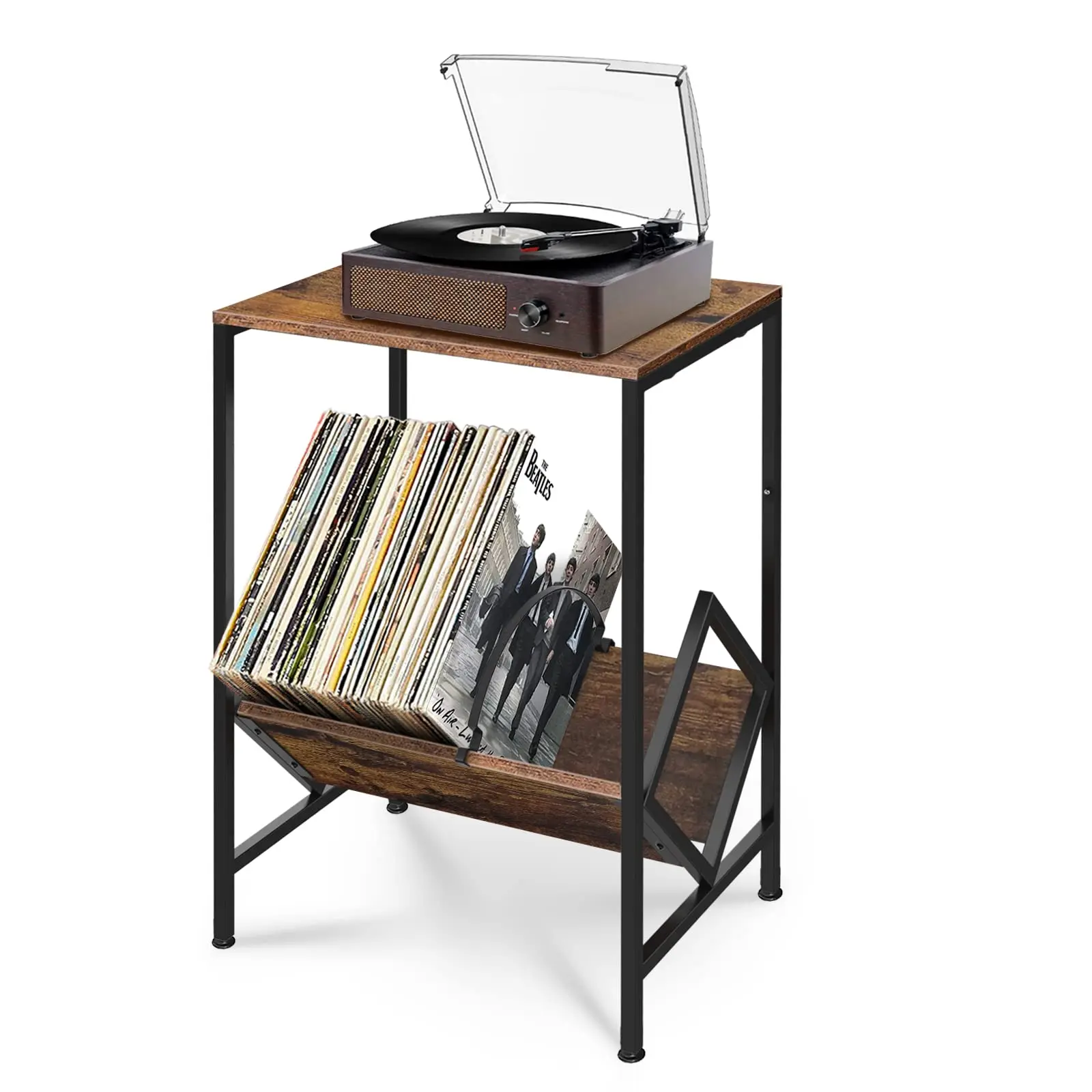 テーブルナイトスタンド 最大80枚収納 メタル製 レコードプ - Home Office Of Amazon のレビューと価格