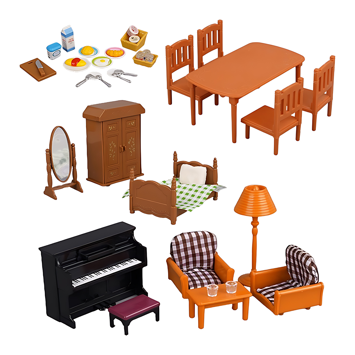 ミニチュア家具 1:12 ドールハウスキッチンリビングルーム - Home Office Kitchen のレビューと価格